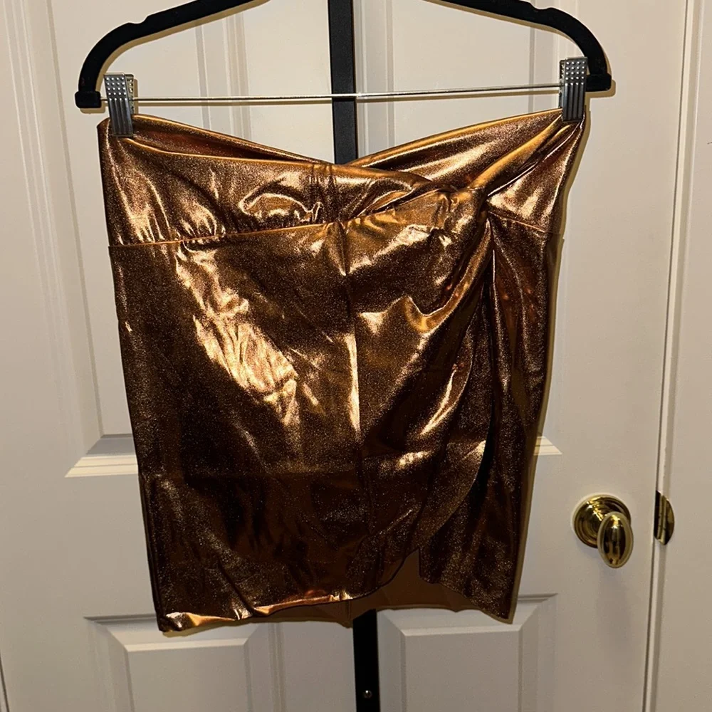 SKIMS Metallic Copper Twist Swim Sarong